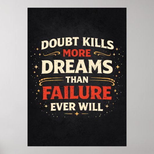 Doubt vs Failure vs Dreams - Success Motivational Poster (Voorkant)