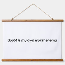 Doubt Wood Topped Wall Tapestry
