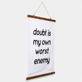 Doubt Wood Topped Wall Tapestry Hangend Wandkleed (Gebogen)