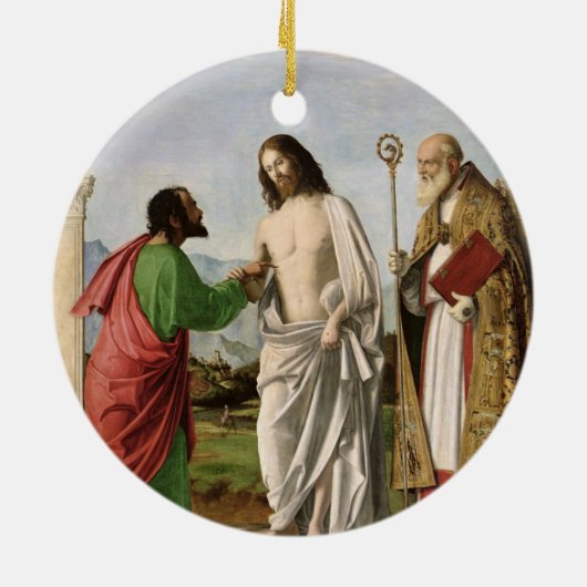 Doubting Thomas with St. Magnus, c.1504-05 Keramisch Ornament (Achterkant)