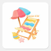 Douceur d'été vierkante sticker (Voorkant)
