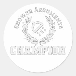 Douche argumenten kampioen ronde sticker