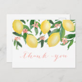 Douche Dank u met Waterverf citroenen Briefkaart (Voorkant / Achterkant)