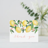 Douche Dank u met Waterverf citroenen Briefkaart (Staand voorkant)