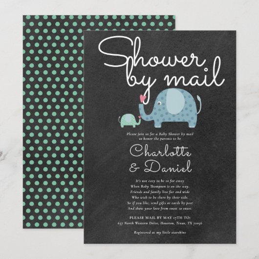 Douche door de post lange afstand besprenkelen kaart (Voorkant / Achterkant)