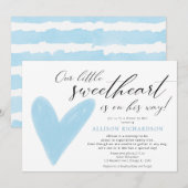 Douche door Mail Modern Valentijnse blauw wit jong Kaart (Voorkant / Achterkant)