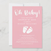 Douche door Mail Oh Baby Girl Voeten Roze Wit Kaart (Voorkant)