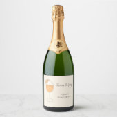 Douche en Spritz Bruisende Cocktail Bruidsbruiloft Sparkling Wijnetiket (Voorkant)