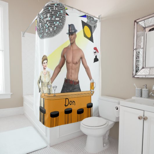 Douche Gordijn Bar Bier (In situ)