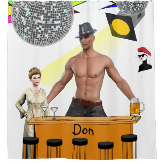 Douche Gordijn Bar Bier (Voorkant)