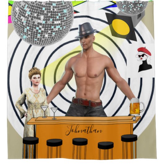 Douche Gordijn Bar Bier (Voorkant)