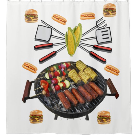 Douche Gordijn Barbecue (Voorkant)