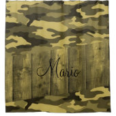 Douche Gordijn Geel Zwart Leger (Voorkant)