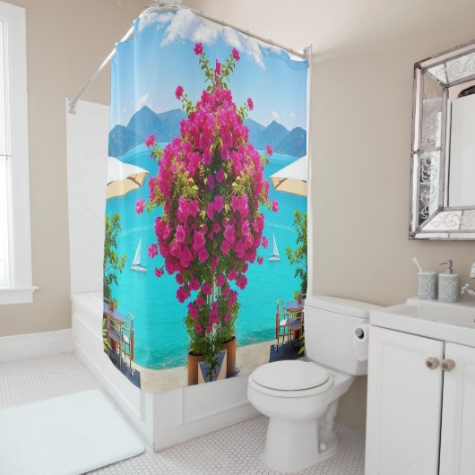 Douche in Romance – Café Vibes en Garden Beauty! Douchegordijn (In situ)