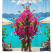 Douche in Romance – Café Vibes en Garden Beauty! Douchegordijn (Voorkant)