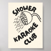 Douche Karaoke Club | Trendy badkamerprint Poster (Voorkant)