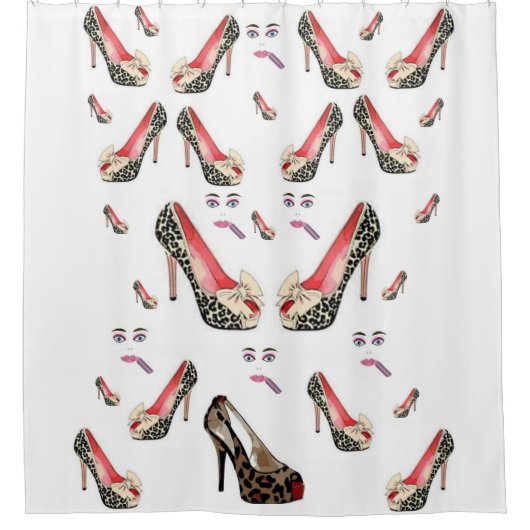 douche leopard douwergordijn douchegordijn (Voorkant)