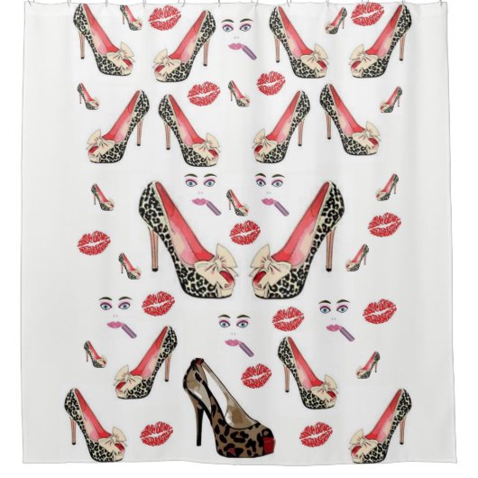douche leopard douwergordijn douchegordijn (Voorkant)