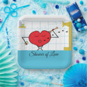 Douche Liefdesstromen: Bruids Feest Papieren Bordje (Feest)