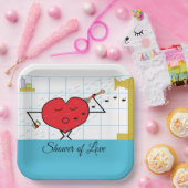 Douche Liefdesstromen: Bruids Feest Papieren Bordje (Feest)