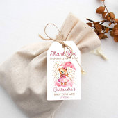 Douche met liefde meisje teddybeer babyshower favo cadeaulabel