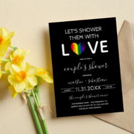Douche Met Liefde RegenboogHart LGBT Koppel Douche Kaart