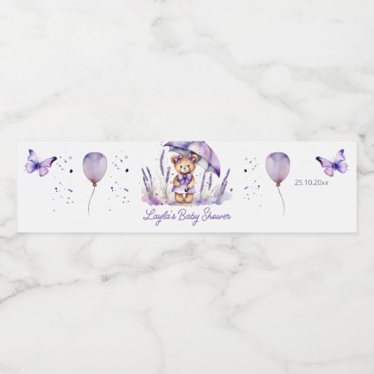 Douche met liefde schattig teddybeer baby shower waterfles etiket (Enkel label)