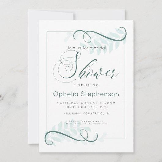 Douche Moderne Mint laat Jade accenten Kaart (Voorkant)