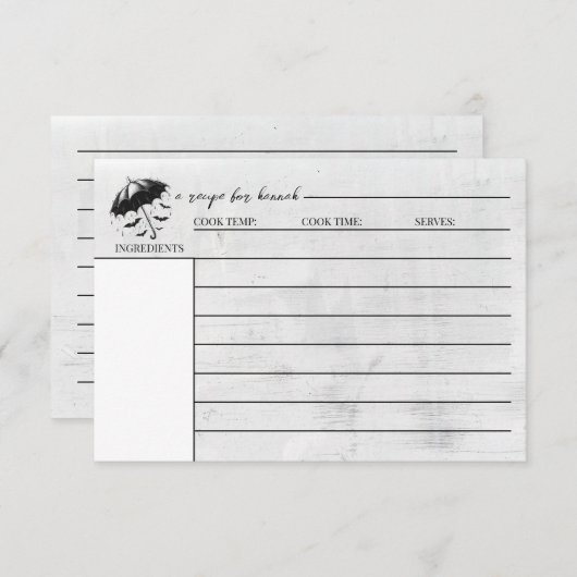 Douche Paraplu Recept Kaart (Voorkant / Achterkant)