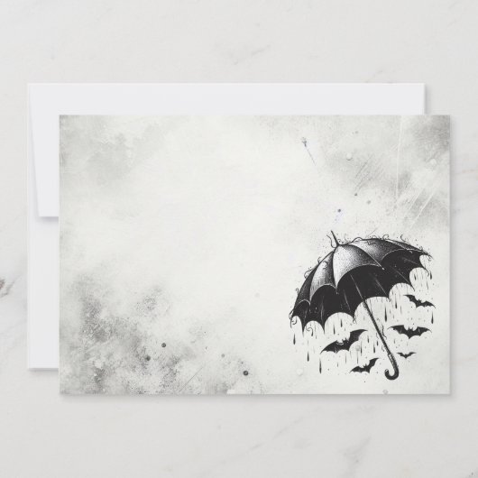 Douche Paraplu Vrijgezellenfeest Kaart (Achterkant)