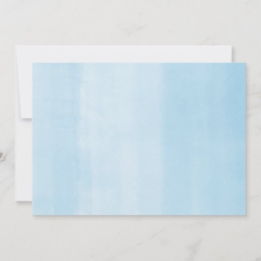 Douche per mail blauw geel olifant baby shower kaart (Achterkant)