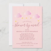 Douche per mail lange afstand roze baby meisje kaart (Voorkant)