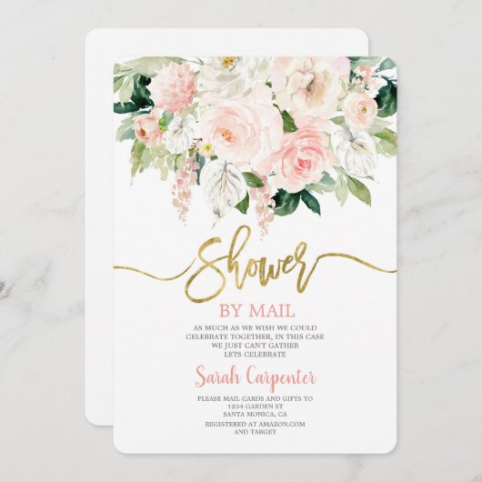 Douche per mail meisje kaart (Voorkant / Achterkant)