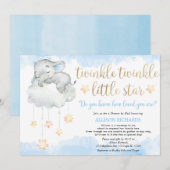Douche per mail Twinkle twinkle kleine ster blauw Kaart (Voorkant / Achterkant)