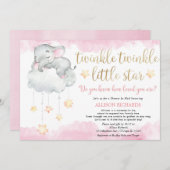 Douche per mail Twinkle twinkle kleine ster roze Kaart (Voorkant / Achterkant)