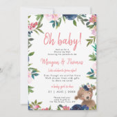 douche per post beer roze baby shower kaart (Voorkant)