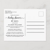 Douche per post Bloemen Roze Koraal Goud Baby Boy Uitnodiging Briefkaart (Achterkant)