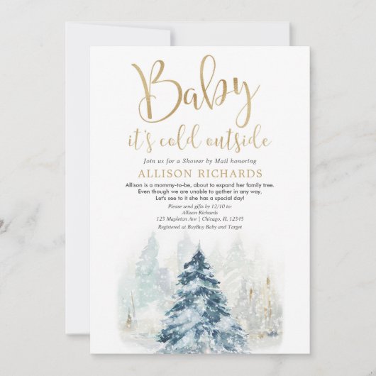 Douche per post genderneutraal baby shower kaart (Voorkant)