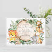 Douche per post Lange afstand groen Baby Safari Kaart (Staand voorkant)