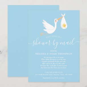 Douche per post lange afstand ooievaar blauw kaart