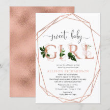 Douche per post lieve baby meisje roos gouden groe