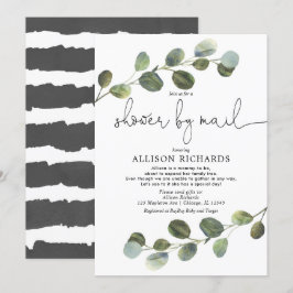 Douche per post modern eucalyptus baby shower kaart