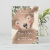 Douche per post Neutraal beer Modern baby shower Kaart (Staand voorkant)