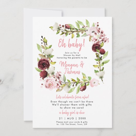 douche per post uit de uitnodiging voor een baby s (Voorkant)