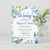 douche per post van het afar blue baby shower kaart (Staand voorkant)
