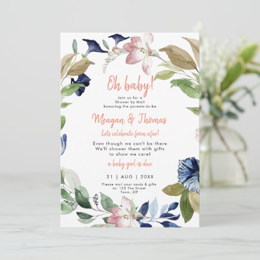 douche per post van het baby shower van een verafg kaart (Staand voorkant)