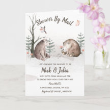 Douche per post, Waterverf Woodland Baby shower in