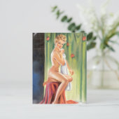 Douche pin-up briefkaart (Staand voorkant)