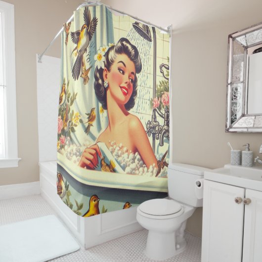  douche Pin Up Douchegordijn (In situ)