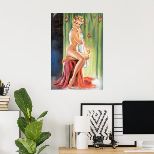 Douche pin-up poster (Thuiskantoor)